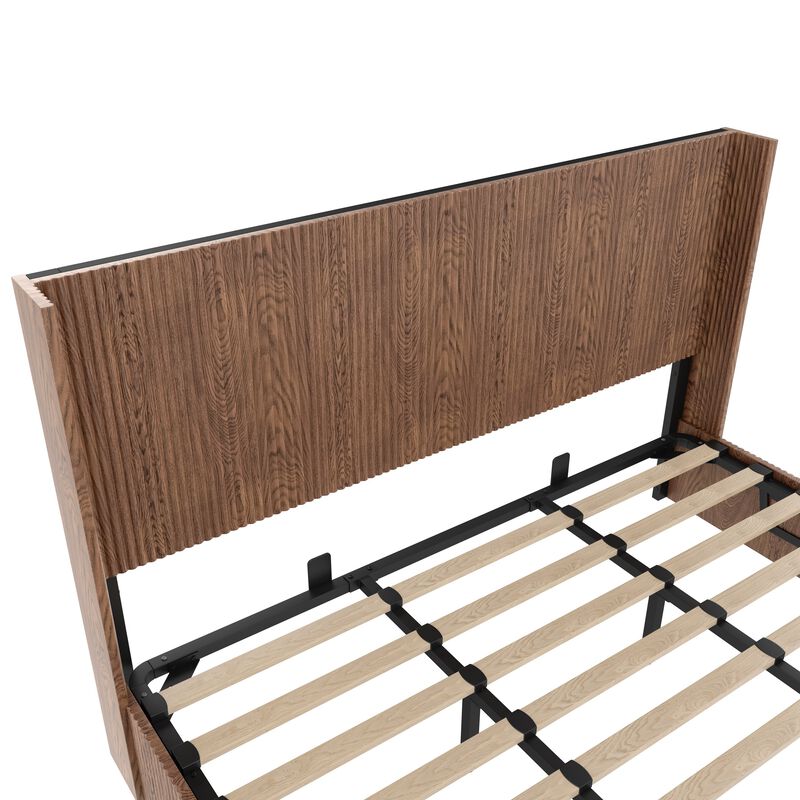 Cixt Fluted Lift Up Storage Bed Frame image number 5