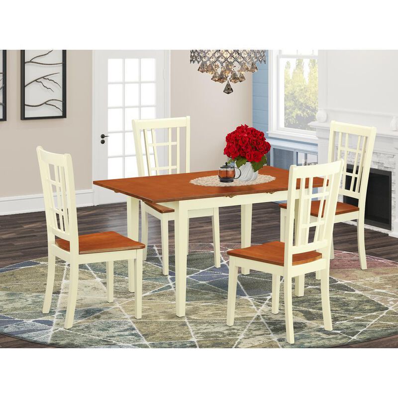 5 PcTable and Chairs set for 4-Dinette Table and 4 Kitchen Dining Chairs