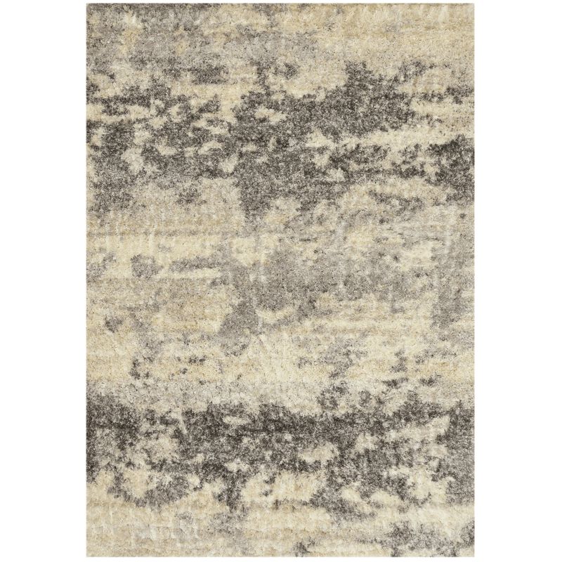 Merino 6713 Ivory/Grey Silhouette Area Rug, Size - 3'9 x 5'11