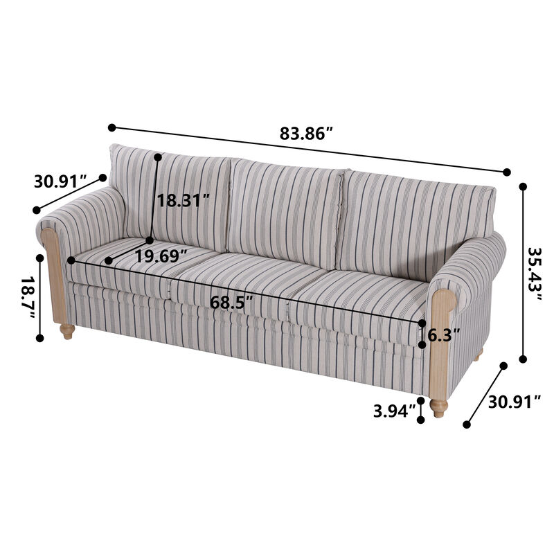 Hunrux 3 Seater Sofa image number 8