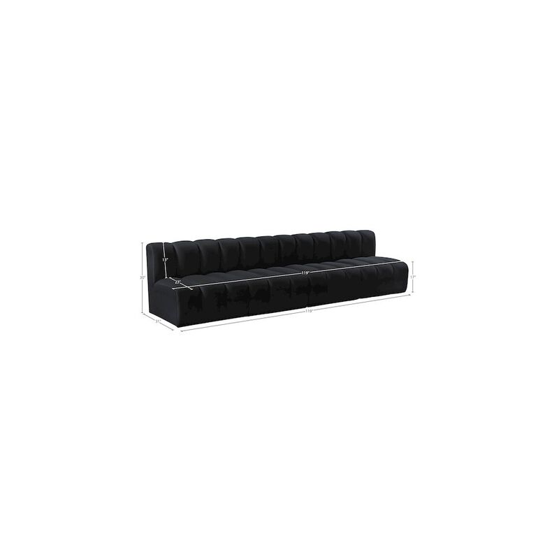 Meridian Furniture Arc Black Velvet Modular Sofa