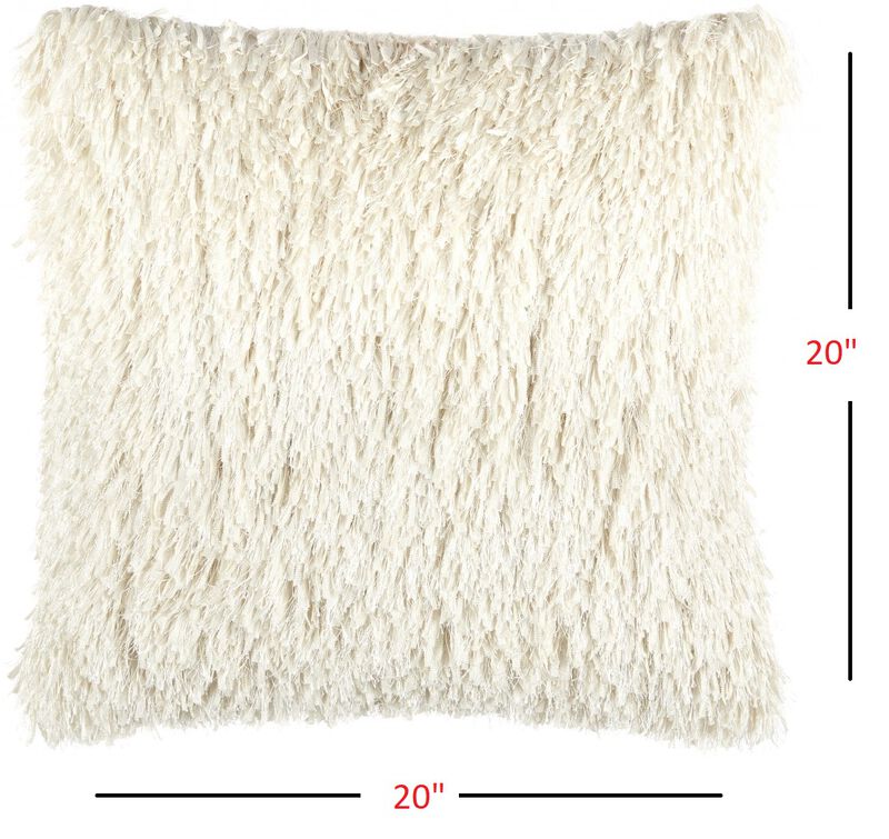 HomeRoots 20" Ivory Throw Pillow image number 2