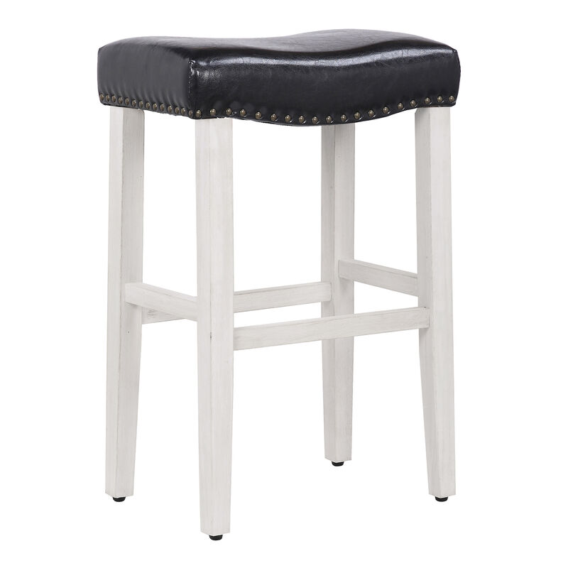 WestinTrends 29" Upholstered Backless Saddle Seat Bar Stool
