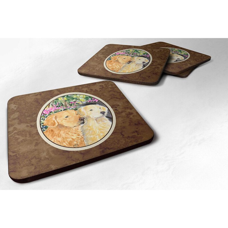 Caroline's Treasures SS8974FC Golden Retriever Foam Coasters (Set of 4), 3.5 H x 3.5 W, Multicolor image number 0