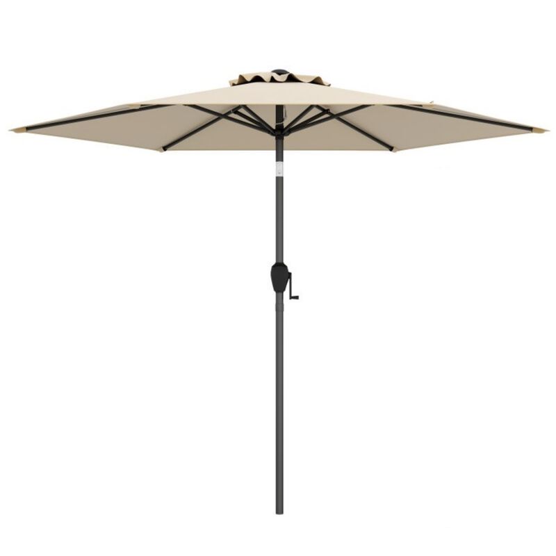 7.5 feet Outdoor Patio Heavy Duty Market Umbrella with Push Button Tilt image number 9