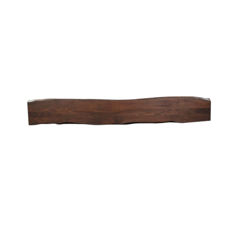 HomeRoots 60" Brown Solid Wood Solid Wood Live Edge Dining Bench image number 2