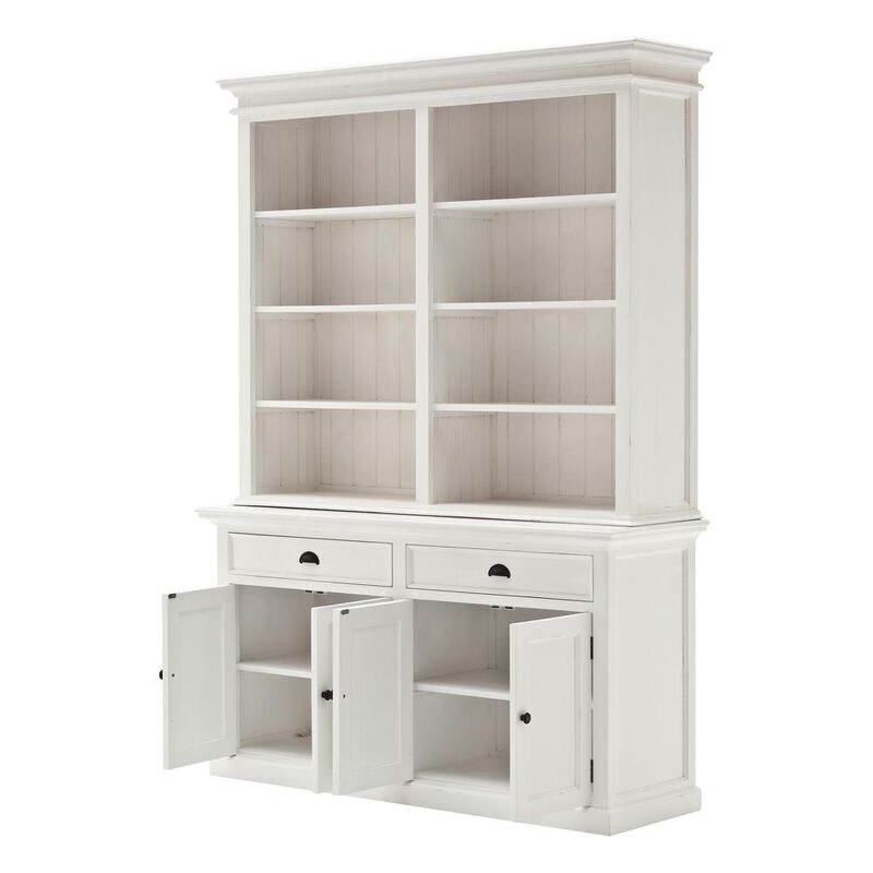 Belen Kox Classic White Hutch Bookcase with Versatile Storage, Belen Kox