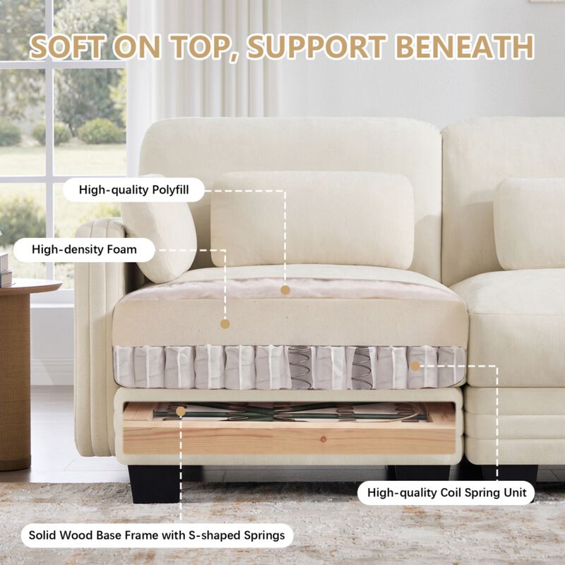 Dresok Chenille U-Shaped Modular Sectional Sofa image number 6