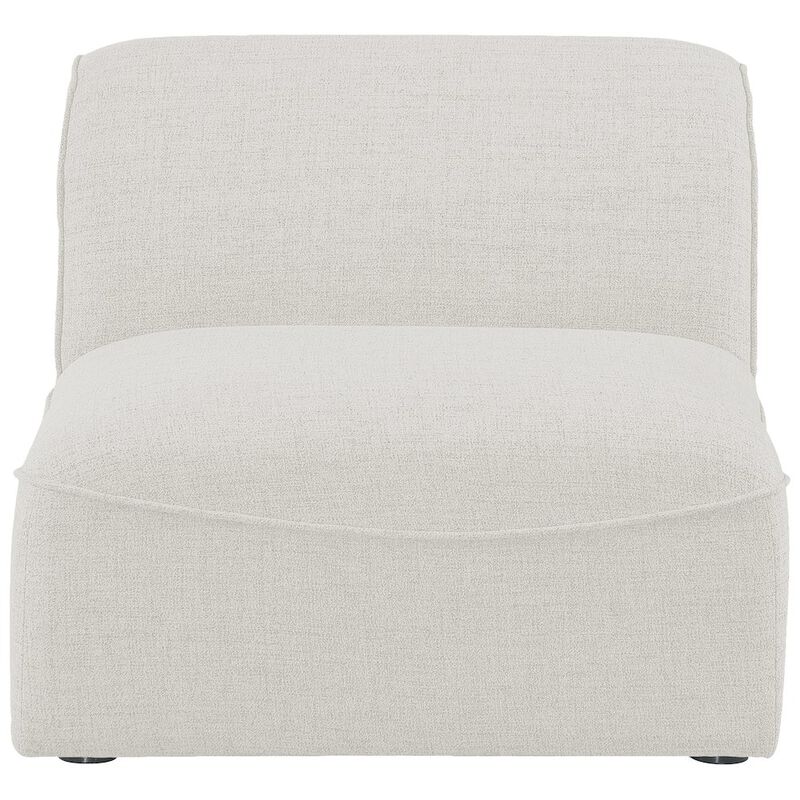 Meridian Furniture Miramar Cream Durable Linen Textured Armless