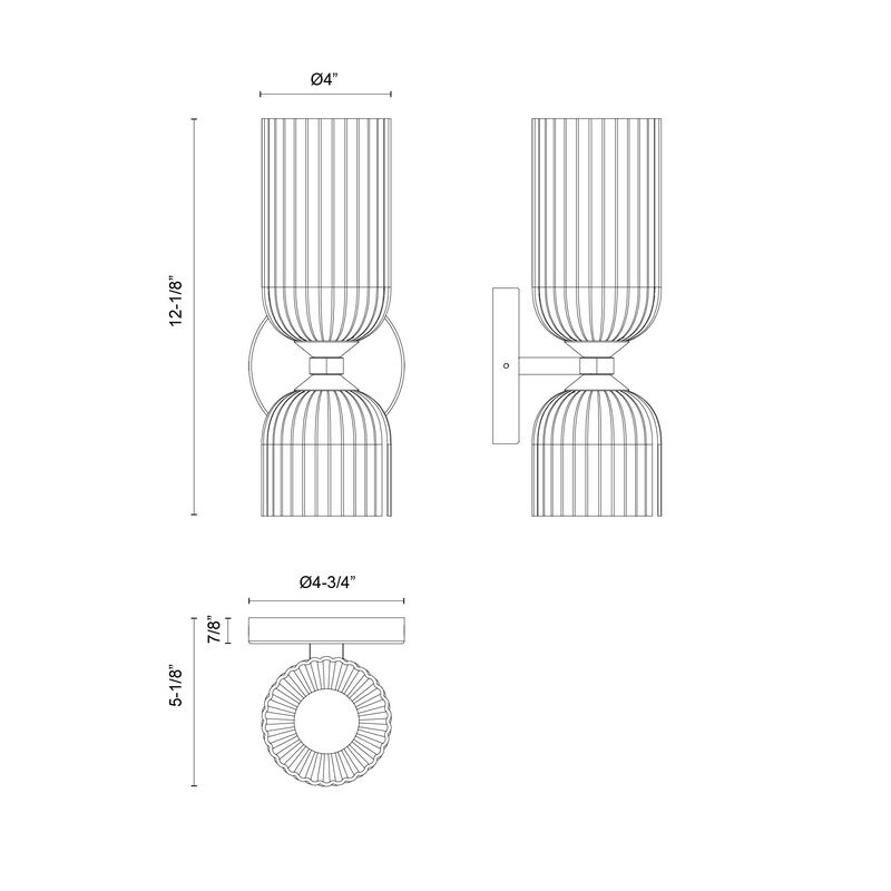 Nelly 12-in Socket Damp-Rated Wall/Vanity Light image number 8