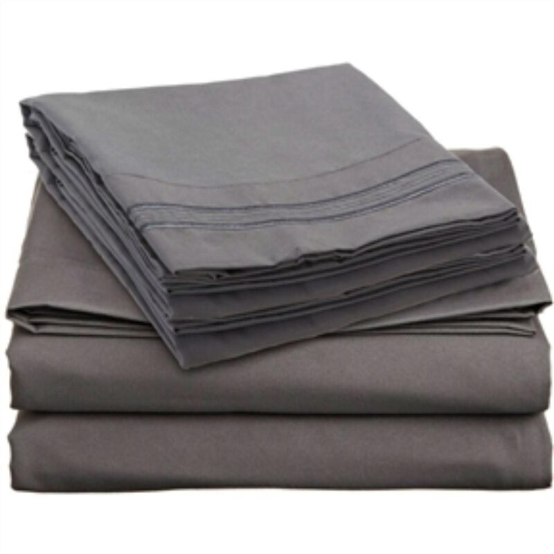 King size Microfiber Sheet Set in Charcoal Stone