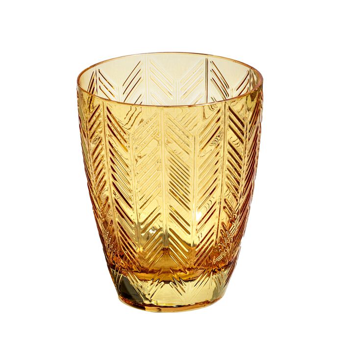 Water Glasses ZIG ZAG GLASS Amber Set of 6, diam. 3.31", H 4.13"