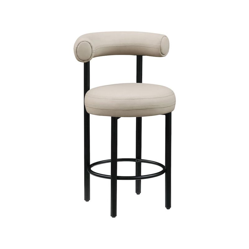Meridian Furniture Bordeaux Vegan Leather Counter Stool, Set of 2