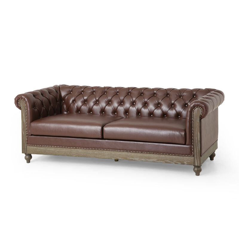 Merax Mirod Comfy 3-Seat Sofa with Wooden Legs, Retro Style for Living Room and Study Sofa image number 0