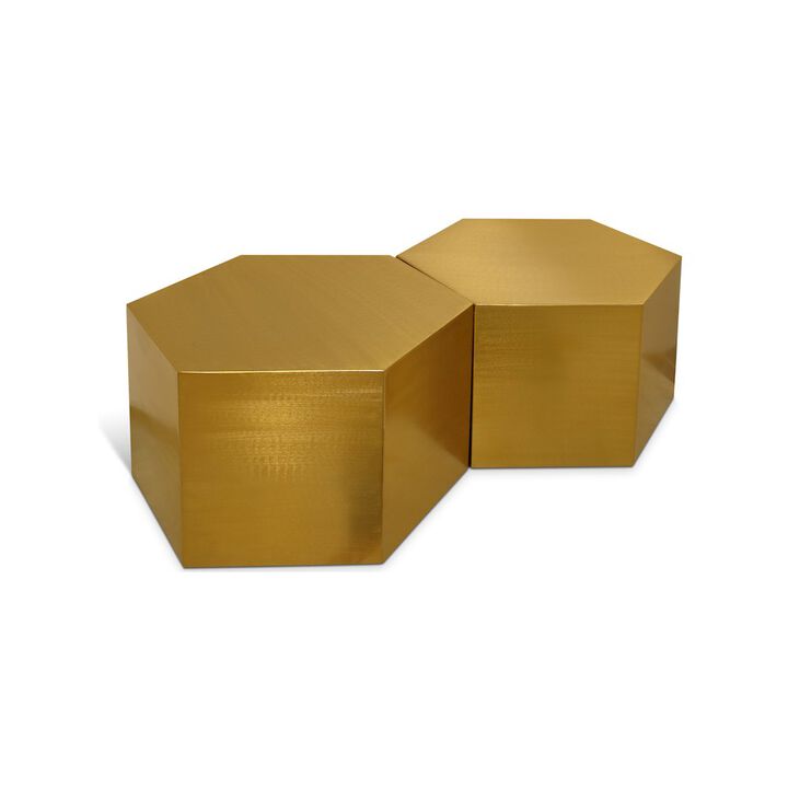 Meridian Furniture Hexagon Brushed Gold Coffee Table