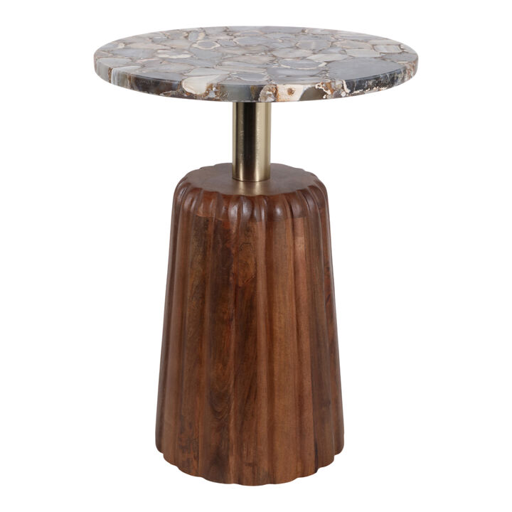 Elginshaw Agate Top Wood Accent Table