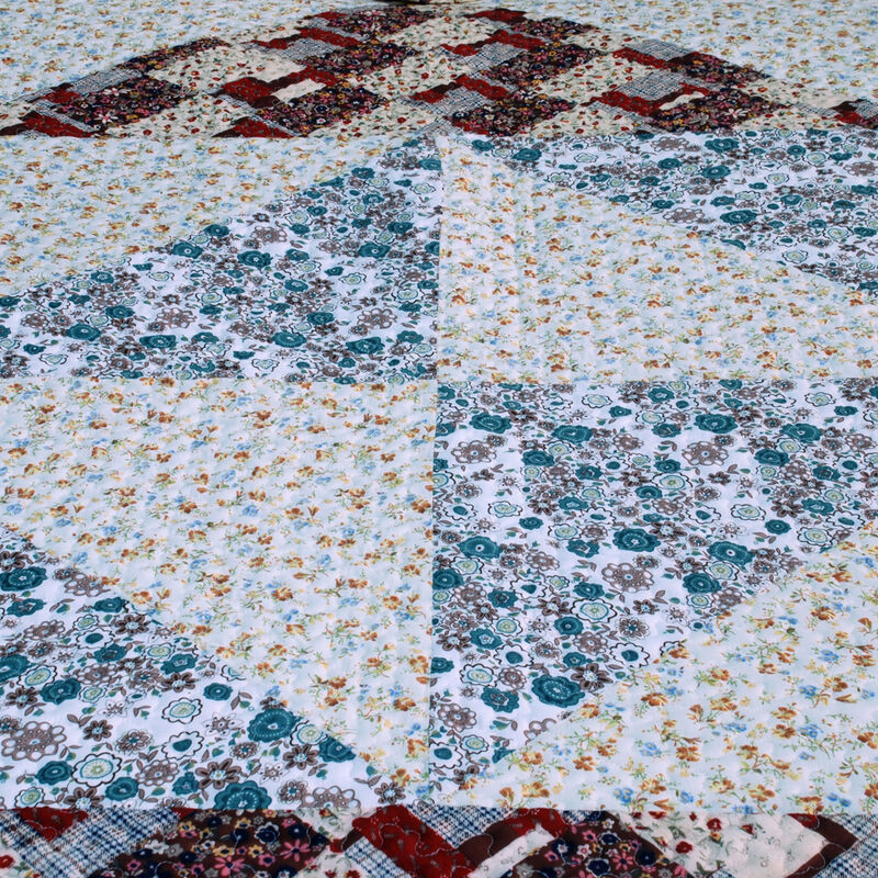 Floral Journey 2 Piece Cotton Floral Quilt Set Soft Quilted Twin Bedding image number 2