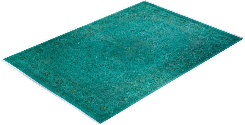 Fine Vibrance, One-of-a-Kind Hand-Knotted Area Rug  - Green, 10' 1" x 14' 5"