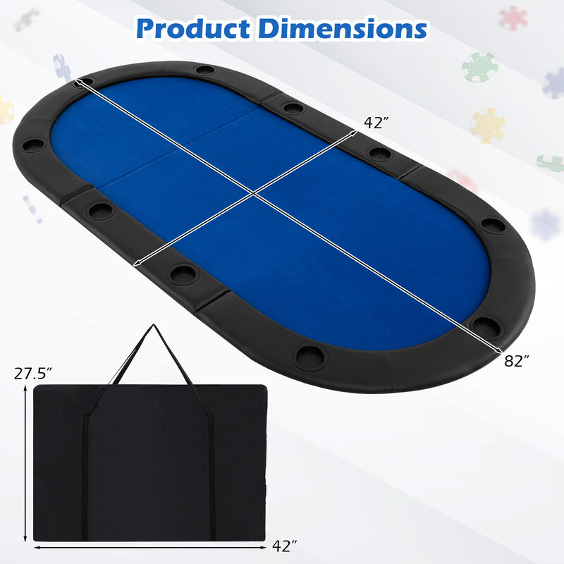 10 Player Portable Poker Table Top with Foldable Design and Padded Surface image number 2