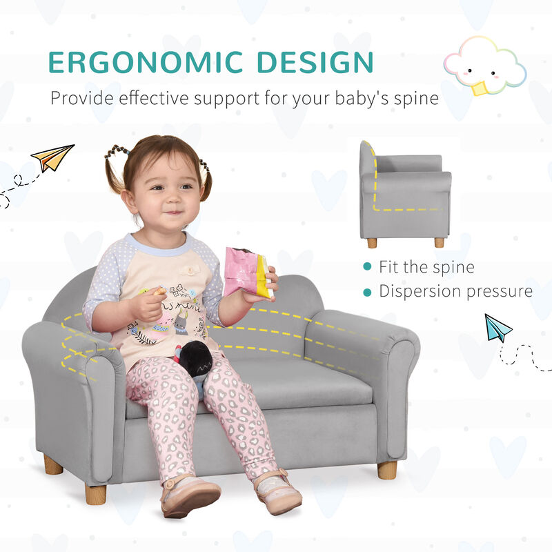 Hivvago Ergonomic Kids Couch with Storage and Comfortable Arms image number 4