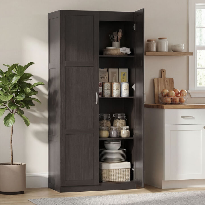 Hivvago Tall Kitchen Pantry Storage Cabinet with Soft-Close Hinges