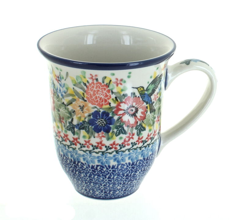 Blue Rose Polish Pottery Day Lily Bouquet Large Coffee Mug