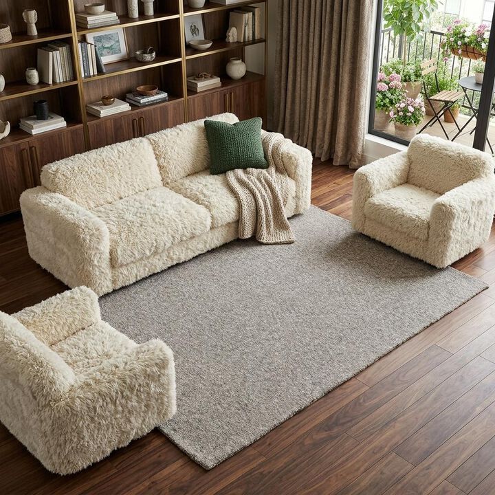 HomeRoots Modern Shaggy Soft Indoor Area Rug