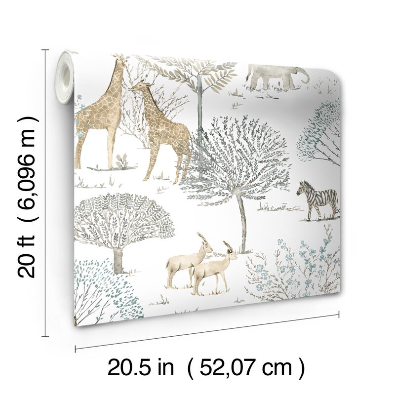 On the Savanna Neutral Peel & Stick Wallpaper (Double Roll) image number 4