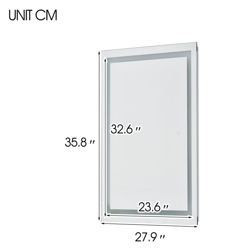Bathroom Vanity LED Lighted Mirror-(Horizontal/Vertical)-36X28in