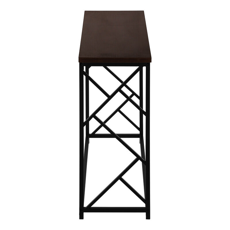 Monarch Specialties I 3534 Accent Table, Console, Entryway, Narrow, Sofa, Living Room, Bedroom, Metal, Laminate, Brown, Black, Contemporary, Modern