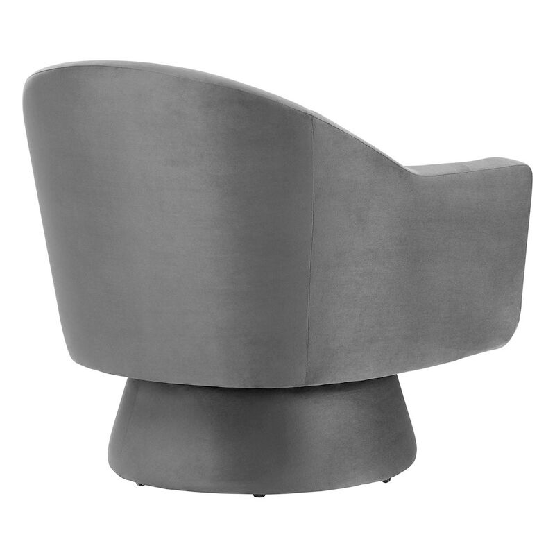 Astral Performance Velvet Fabric and Wood Swivel Chair image number 4