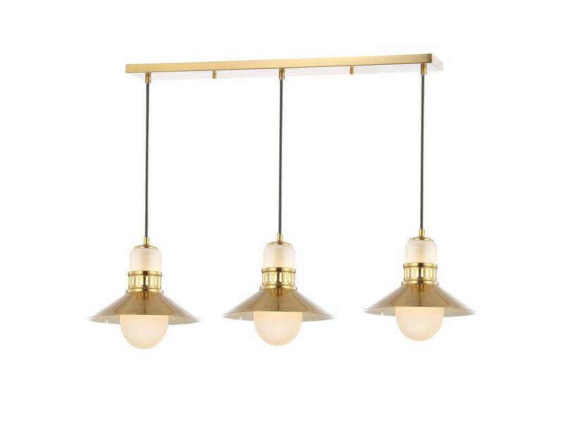 Colin Adjustable Iron/Glass Retro Hurricane Triple Linear LED Pendant