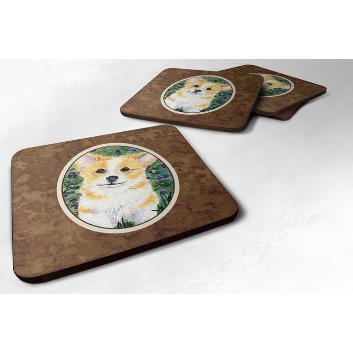 Caroline's Treasures SS8854FC Corgi Foam Coasters (Set of 4), 3.5 H x 3.5 W, Multicolor