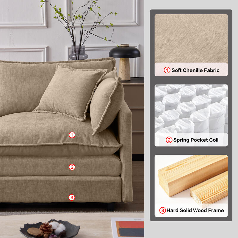 Vulwab 105" Modular Sectional Couch image number 4