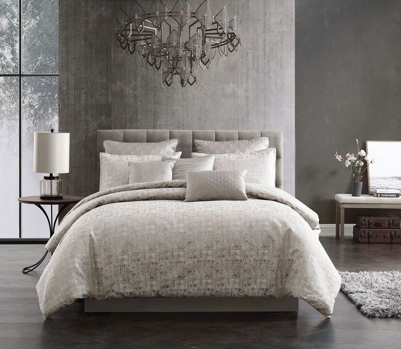 Silver Texture 9 pc Queen