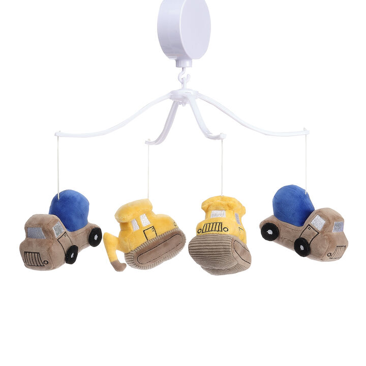 Bedtime Originals Construction Zone Musical Baby Crib Mobile Soother Toy- Trucks