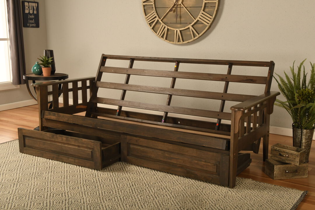 Queen-size Tucson Futon Frame with Storage Drawers