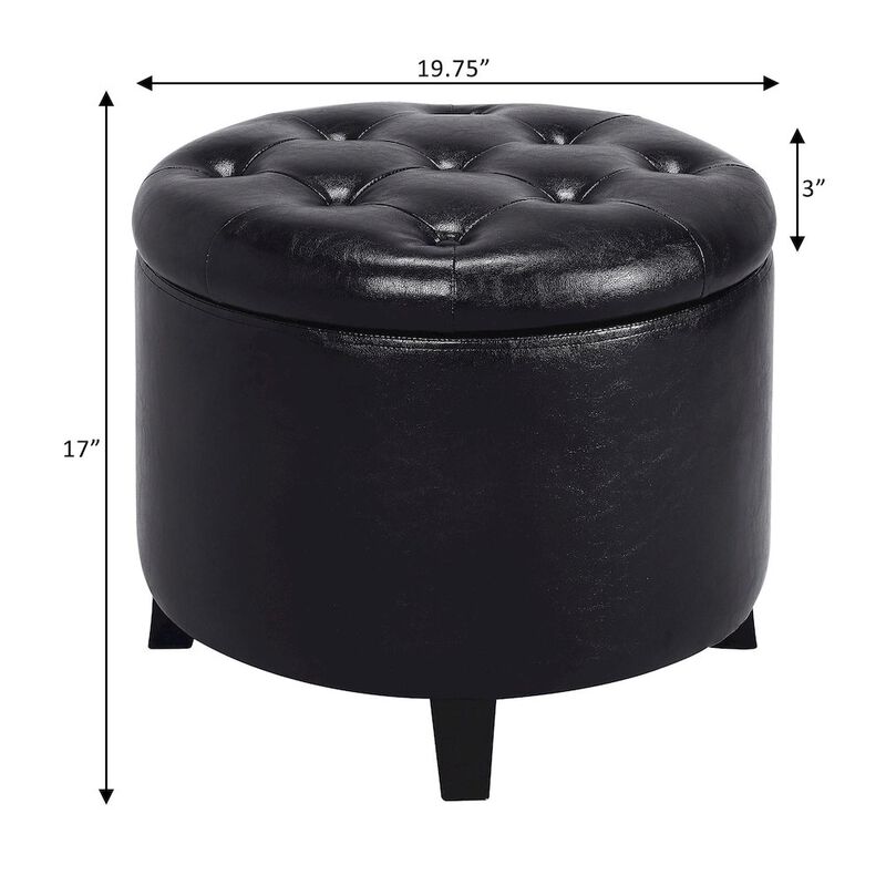 Convenience Concepts Designs4Comfort Round Storage Ottoman