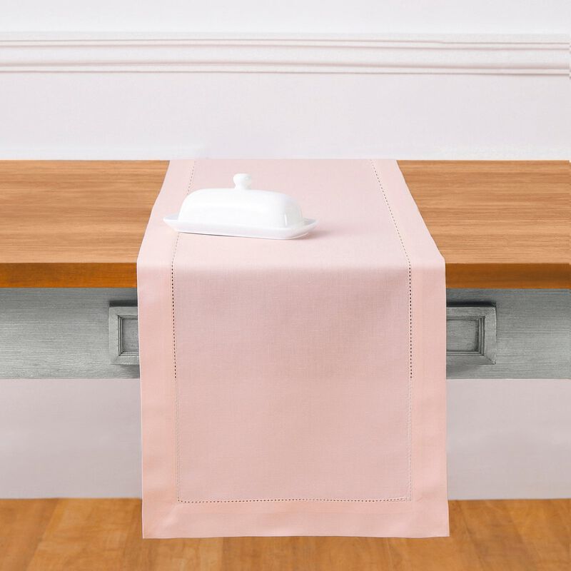 Solino Home Cotton Linen Table Runner - Cotton Linen Hemstitch