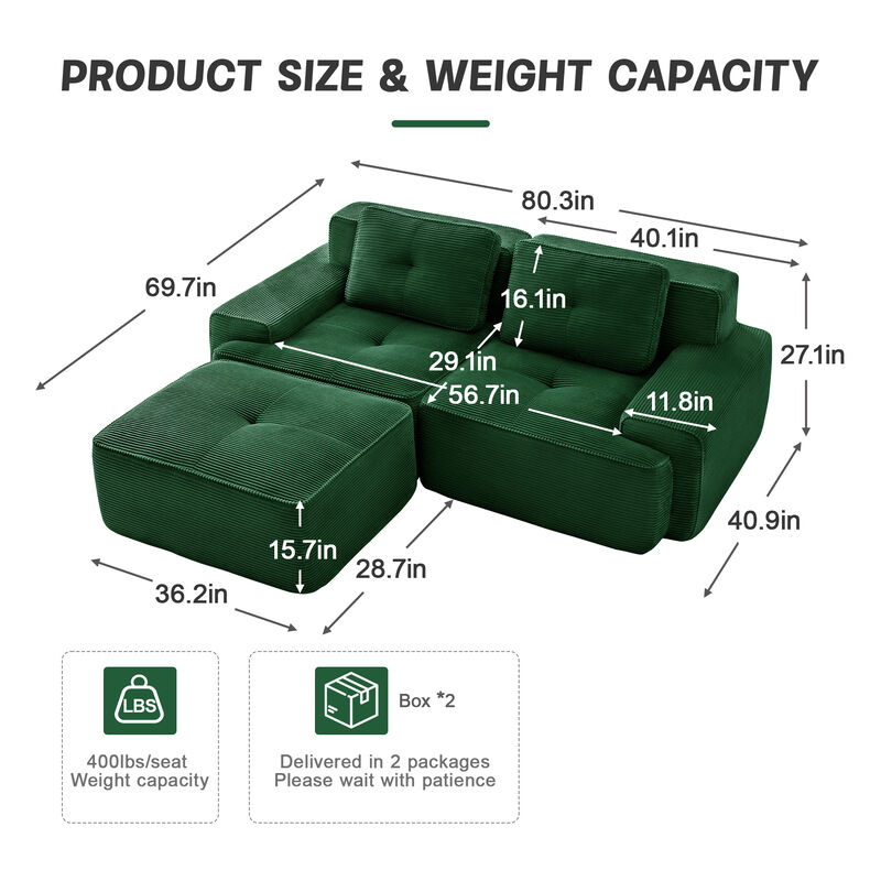 Lshaped Modular Sectional Sofa for Living Room image number 6