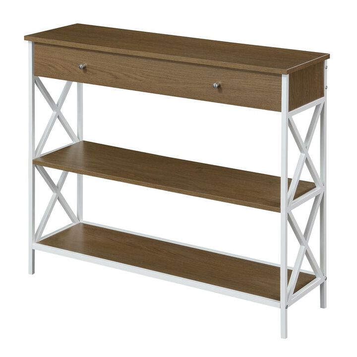 Convenience Concepts Tucson 1 Drawer Console Table, Driftwood/White