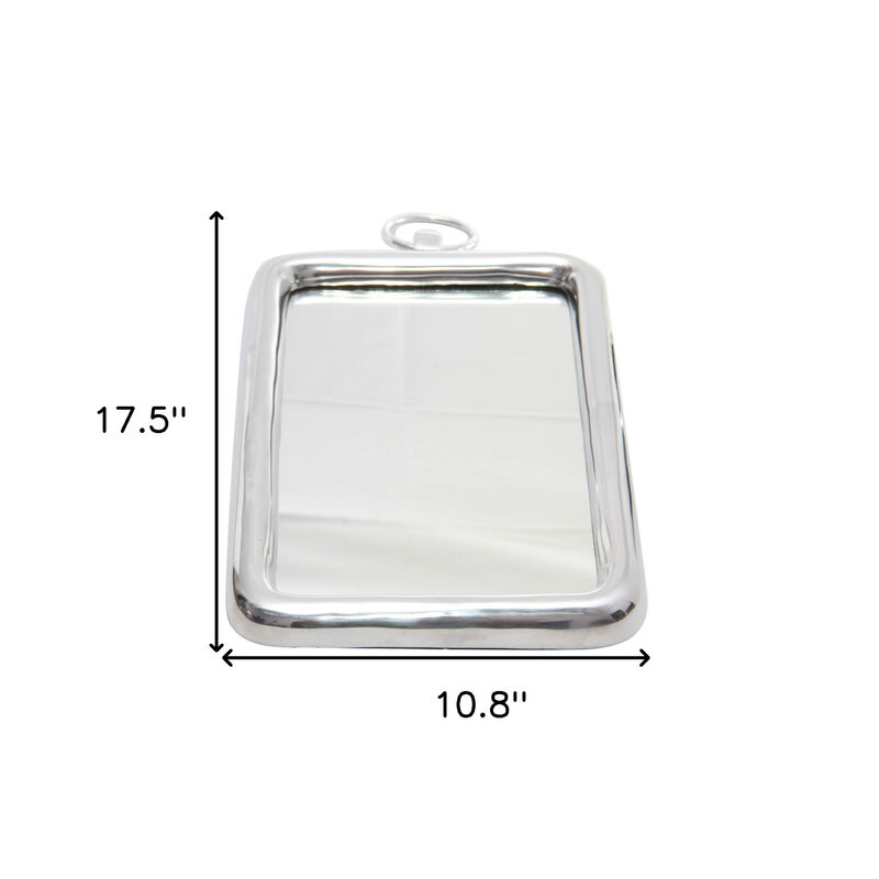 HomeRoots 18" Silver Aluminum Framed Accent Mirror image number 4