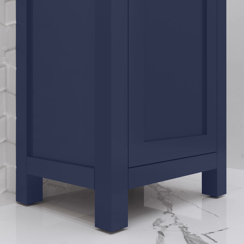 Mia 18 In. Integrated Ceramic Sink Top Bath Vanity in Monarch Blue