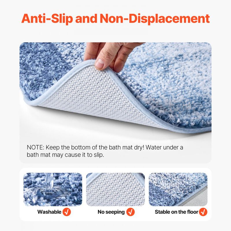Absorbent Soft Bathroom Rug Bath Mat Machine Washable Quick Dry Non Slip