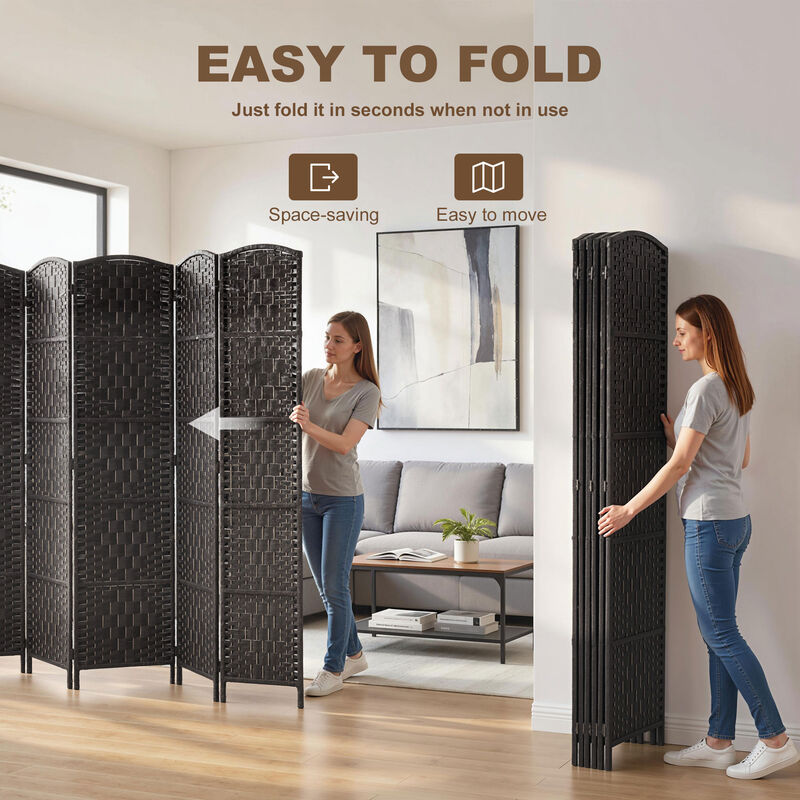 Hivvago Portable 6-Panel Privacy Screen for Bedroom or Office image number 3