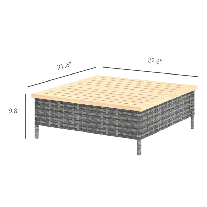 Square Patio End Table with Modern Design For Outdoor Use image number 2