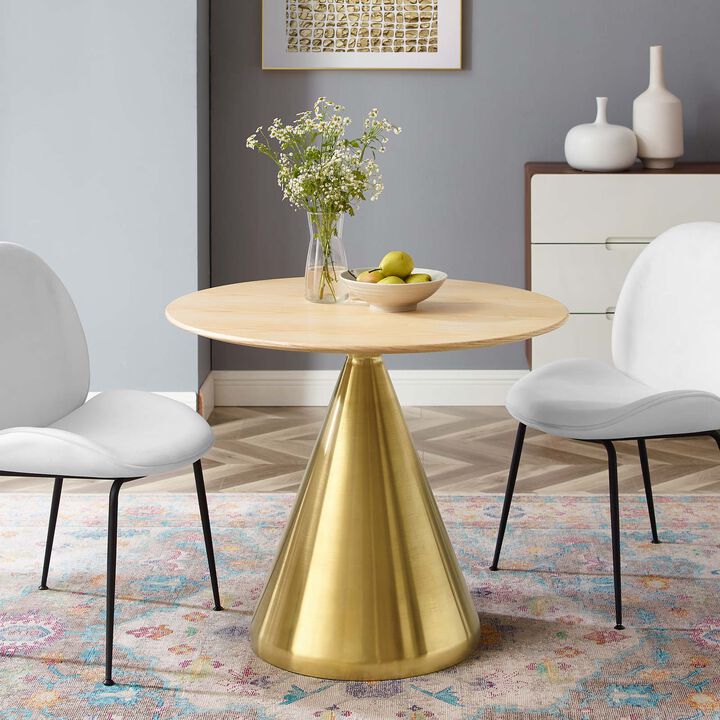 Modway - Tupelo 36" Dining Table Gold Natural