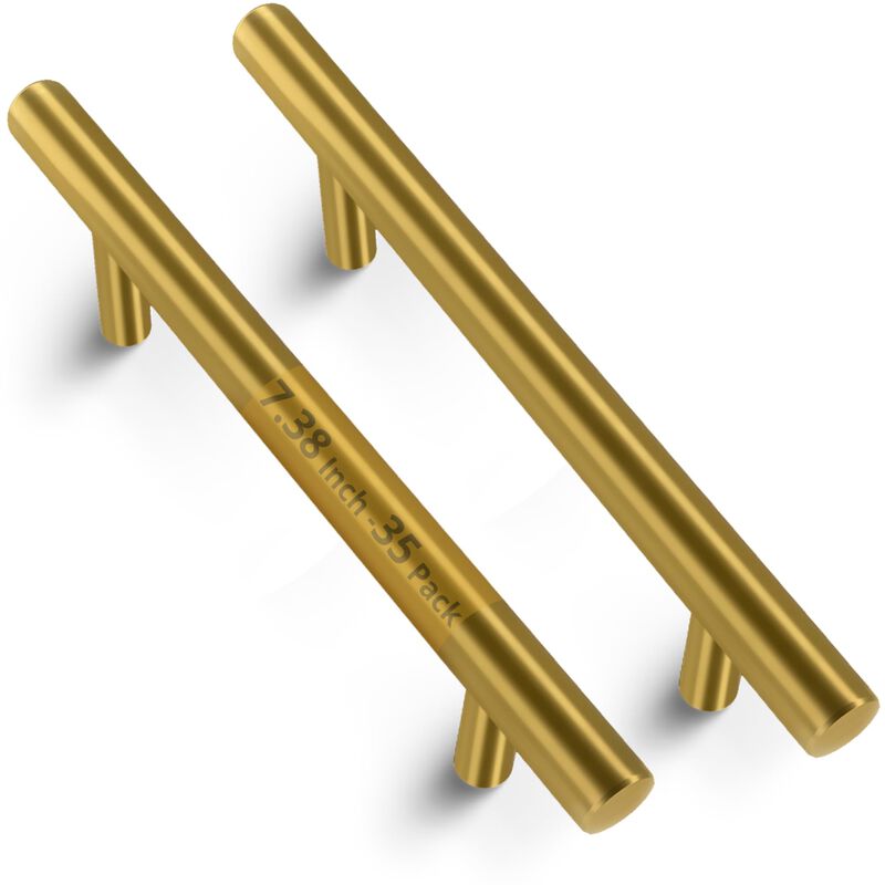 Mega Handles | 35 Pack I Cabinet Pulls 7.38 Inch, Stainless Steel Cabinet Handle Pulls I Ideal for Kitchen Drawer, Cabinets, Door, Cupboard I Hardware for Cabinets - Hole Distance 5 Inch