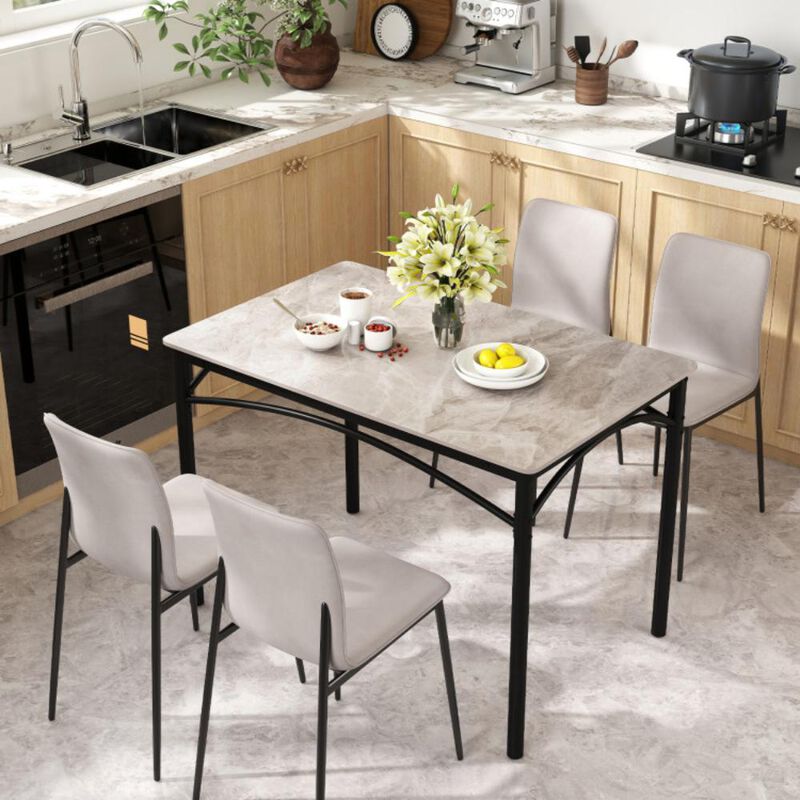 Hivvago Rectangular Modern Sintered Stone Dining Table for 4 People