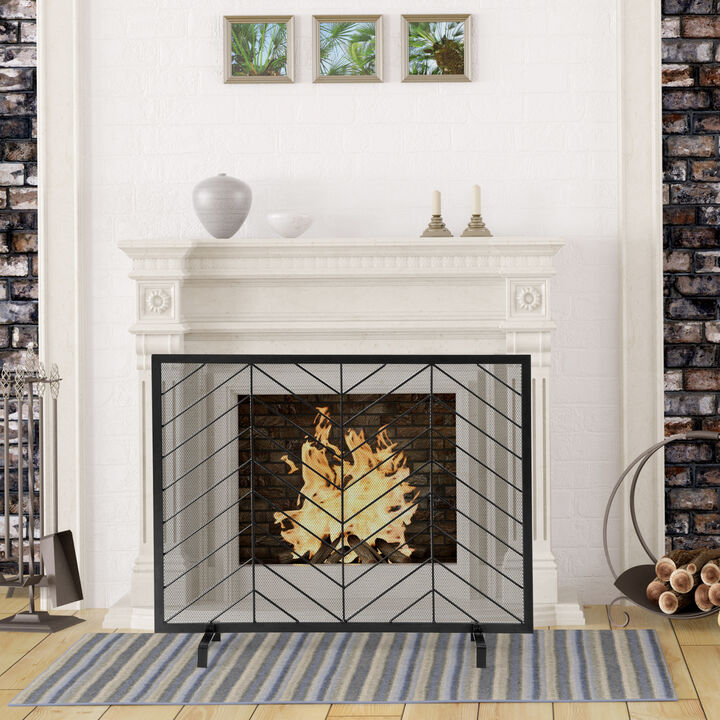 38 x 31 Inch Single Panel Fireplace Screen